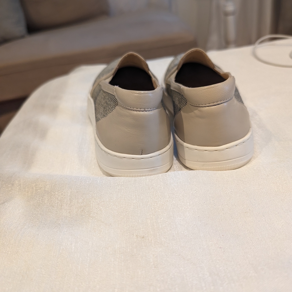 Pre-owned Vaneli Beige and Cream Slip-On Sneakers - Picture 4 of 8